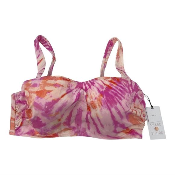 Shade & Shore Pink And Orange Tie Dye Light Lift Bikini Top Size 34 D NWT - Picture 9 of 9